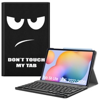 Fintie Tastatur Hülle für Samsung Galaxy Tab S6 Lite 10,4 Zoll 2024/2022/2020 Tablet - Keyboard Cover mit Magnetisch Abnehmbarer Deutscher Bluetooth Tastatur, Don't Touch