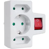 Maclean Brackets Schuko-Steckdose 3-fach Weiß 2 St.