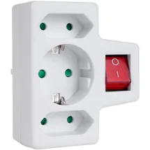 Maclean Brackets Schuko-Steckdose 3-fach Weiß 2 St.