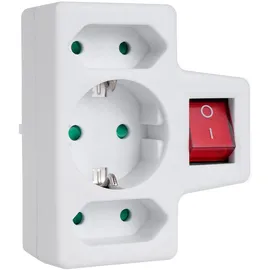 Maclean Brackets Schuko-Steckdose 3-fach Weiß 2 St.