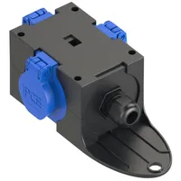 PCE 9430406 3fach Steckdosen-Verteiler Schwarz, Blau