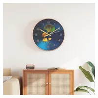VidaXL Wanduhr Golden und Blau Ø29,5 cm Polystyren und