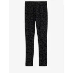 bonprix Leggings mit Samt Muster, schwarz, S, Samt