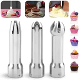 3-teiliges Spritztüllen-Set, universeller Sahnespender für Schlagsahne, Ersatzspitzen für Sahnebereiter, Edelstahl