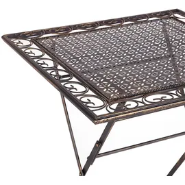 Beliani Bormio Gartentisch 70 x 70 x 74 cm Schwarz/Gold