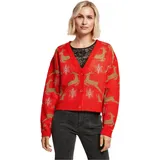URBAN CLASSICS Oversized Christmas Pullover Red / Gold XS