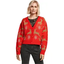 URBAN CLASSICS Oversized Christmas Pullover Red / Gold XS