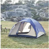 pro.tec Campingzelt Bergeijk Kuppelzelt 213x213x130cm Blau/Beige - Blau