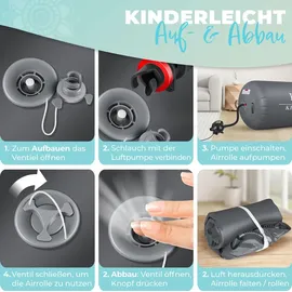 Kesser KESSER® Aufblasbare Air Roll Airtrack, Gymnastik-Rolle inkl. Tragetasche | elektr. Luftpumpe Barrel Gymnastik Tumbling Yoga Gymnastik Rolle Gymnastikmatte, Fitnessrolle
