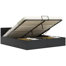 vidaXL Stauraumbett Hydraulisch Schwarz Kunstleder 180×200 cm