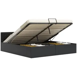vidaXL Stauraumbett Hydraulisch Schwarz Kunstleder 180×200 cm