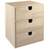 Rayher Holz Kommödchen 21,5 x 14,5 x 16 cm 3-tlg. braun