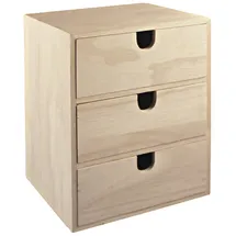 Rayher Holz Kommödchen 21,5 x 14,5 x 16 cm 3-tlg. braun