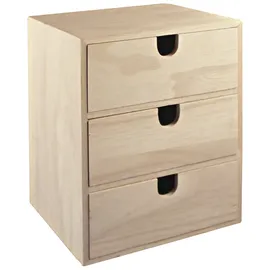 Rayher Holz Kommödchen 21,5 x 14,5 x 16 cm 3-tlg. braun