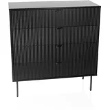 hjh living KARBY K 90 x 95 x 40 cm Schwarz