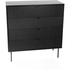 hjh living KARBY K 90 x 95 x 40 cm Schwarz