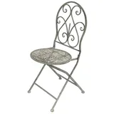 DanDiBo Ambiente Gartenstuhl Metall Grau Weiß 96127 Metallstuhl Stuhl Garten Vintage Eisen Nostalgie Eisenstuhl Antik - DanDiBo