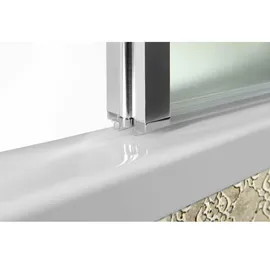 Aqualine VANDA Badewannenfaltwand 1000x1400 mm, Chrom, Mattglas - Silber