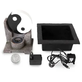 Lemodo Zimmerbrunnen mit LED-Beleuchtung, Dekobrunnen “Yin Yang” für die Wohnung