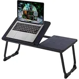 MEUBLE COSY Betttablett Frühstückstablett Laptoptisch Höhenverstellbar mit klappbaren Beinen Betttisch Notebookständer Lese Tisch Schreibtisch Faltbare für Sofa, Bett,Computer,PC, Schwarz