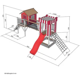 Home Deluxe Spielturm WUNDERLAND Kiefernholz Rot
