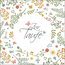 Ambiente 20 Servietten Papier 33x33cm 3-lagig - hochwertige Einweg Papierservietten für Taufe Kommunion Feier Babyparty Geschenk Tischdeko elegant modern