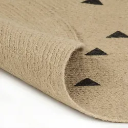 vidaXL Teppich Handgefertigt Jute mit Dreiecksmuster 120 cm