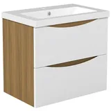 duschspa Waschtisch Waschbecken mit Unterschrank Waschtischunterschrank Smiley, Badmöbel in Breite 50/60/80/90/100 cm 61 cm x 56 cm x 40 cm