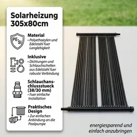 MuCoLa Solarheizung schwarz 305x80 cm