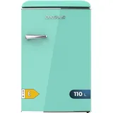 Cecotec Mini Retro Kühlschrank mit 110 L Bolero CoolMarket TT Origin 110 Grün E. Mini-Kühlschrank, Klasse E, ICEBOX, LED-Innenbeleuchtung, Chromgriff, Glasablagen, Flaschenöffner, Grün.