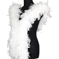 1,8 m 100 g Weiß Marabu-Federboa-Kostüm für Partys, Festivals, Stolz, Junggesellinnenabschied, Halloween, Weihnachten