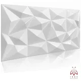 IKHEMalarka 3D Wandpaneel aus Polystyrol Styropor XPS, BxL: 50,00x100,00 cm, 0,50 qm, Paneelen für Decken & Wand 100x50cm weiß