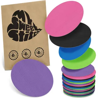 MySweetStitch - Universal Overpatch 25x Fixierpflaster rund für alle gängigen CGM Sensoren, extrastarker Halt über dem Sensor, wasserfest & hautfreundlich, hypoallergen, Made in Germany, Rainbow