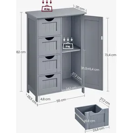 VASAGLE Badezimmerschrank 4 Schubladen