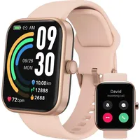 1,83" HD Fitnessuhr mit Telefonfunktion,Fitness Tracker Uhr mit Pulsmesser Schlaftracker Schrittzähler 100 Sportmodi,IP68 Wasserdicht Sportuhr - Rosa