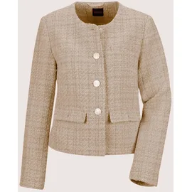 Madeleine Eleganter Tweed-Kurzblazer mit Metallknöpfen in beige | Gr.: 36