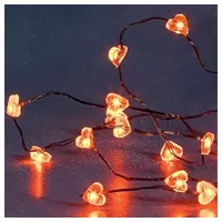 Konstsmide LED Lichterkette Herzen 1 m Rot