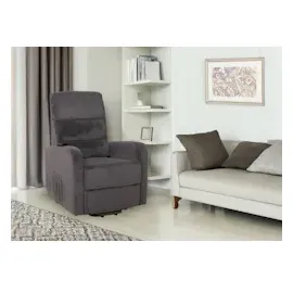 Mendler Fernsehsessel HWC-K62, Relaxsessel TV-Sessel Liege, Liegefunktion Aufstehhilfe, Metall Stoff/Textil Cord ~ dunkelgrau