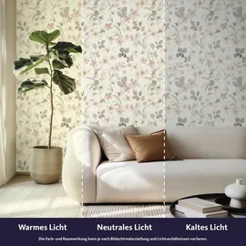 tesa rasch Vliestapete Lumina 6,00 m x 0,53 m 1 St Beige/Grün/Rosa/Weiß/Mehrfarbig 371314