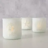 Boltze 6tlg. Windlicht White Ocean weiß Seestern Muschel Maritime Deko (2X 3 Motive)