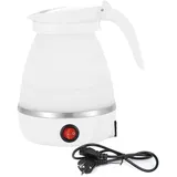 Ruikdly Faltbarer Wasserkocher 0.6l Reisewasserkocher Klein Silikon Wasserkocher Camping Faltbar Wasserkessel 5 Minuten Schnelles Kochen für Outdoor Camping Reise Wandern Weiß