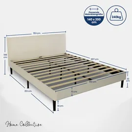 home collective Polsterbett 140 x 200 cm Beige
