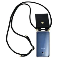 Cadorabo Hülle für HTC OCEAN / U11 Schutzhülle in Schwarz Handy Kette Silikon Kordel abnehmbares Etui