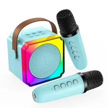 MMobiel Karaoke Maschine Kinder mit 2 Mikrofon von MMOBIEL – Mini Karaoke Maschine, Tragbare Bluetooth Lautsprecher, 2 Mikrofon Kabellos – Spielzeug 3+ Jahre, Geschenke für Mädchen, Junge, Kinder – Blau