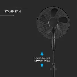 V-Tac 55W Standventilator runde Basis schwarz