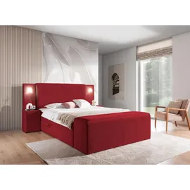 Fun Möbel Boxspringbett Bett MARTEN 180x200cm in Stoff Magic Velvet Dunkelgrau Set.1 - Grau