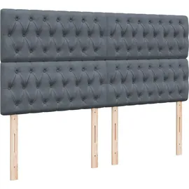 vidaXL Boxspringbett mit Matratze Dunkelgrau 180x200 cm Samt