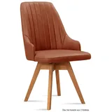 58 aufm Kessel Esszimmerstuhl Küchenstuhl drehbar (2er-Set) Dotti 52x91x60 Eiche geölt/Natur (Lieferung bis Verwendungsstelle, 2 St), Stabiles Gestell aus Massivholz pflegeleichter Bezug aus Microfaser braun