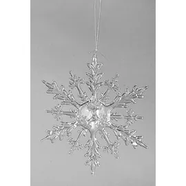 Bollweg Formano Eiskristall-Hänger 20 cm Acryl Schneeflocke - Transparent Winterdeko - Transparent