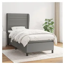 vidaXL Boxspringbett 100 x 200 cm Dunkelgrau